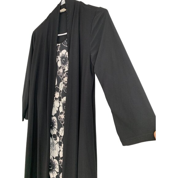 Tiffany & Grey Layered Look Dress Small Floral & Cardigan Overlay RCC10455 - Picture 3 of 7